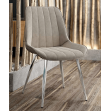 Conjunto de 2 sillas de comedor Mónica Chrome