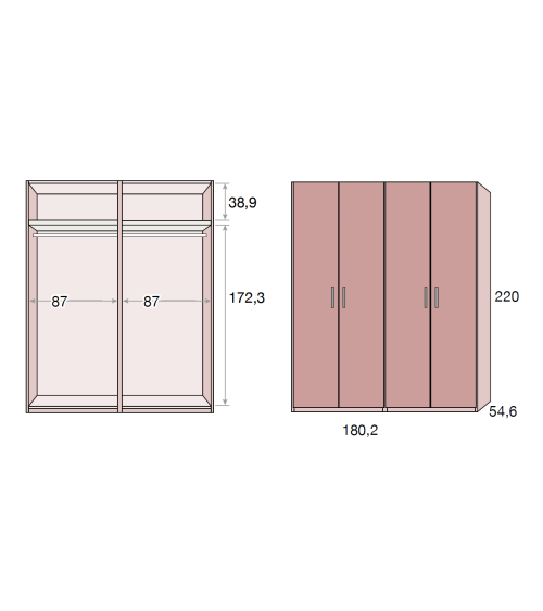 Armario rinconero diez puertas Rosita 09
