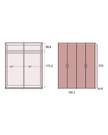 Armario rinconero diez puertas Rosita 09